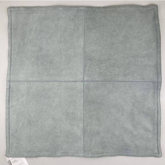 Pottery Barn Other - Pottery Barn Pieced Suede Pillow Cover Chambray Blue 20x20 Leather Decor NWT